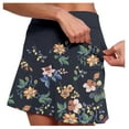 thumbnail image 2 of 2 In 1 Flowy Shorts Women Prints Elastic Waist Shorts Skirt Tummy Control Slim Fit Summer Shorts for Women,Navy,2XL, 2 of 6