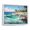 thumbnail image 2 of Designart "Breezy Turquoise Palm Trees In The Tropics I" Palms & Palm Trees Floater Framed Wall Art Prints, 2 of 5