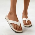 thumbnail image 1 of Zapatos de mujer, chanclas florales de verano, sandalias de playa, tangas, zapatillas, sandalias de cuerda de cáñamo de imitación, chanclas de viaje de fondo plano Wmkox8yii ytu6906, 1 of 7