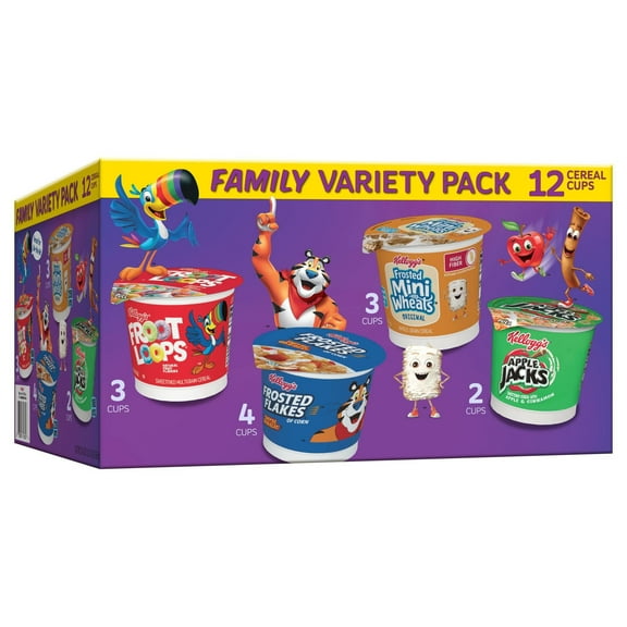 2 Pack - Kellogg's Cereal Cups - Family Variety Pack - 12 ct Packaging may vary