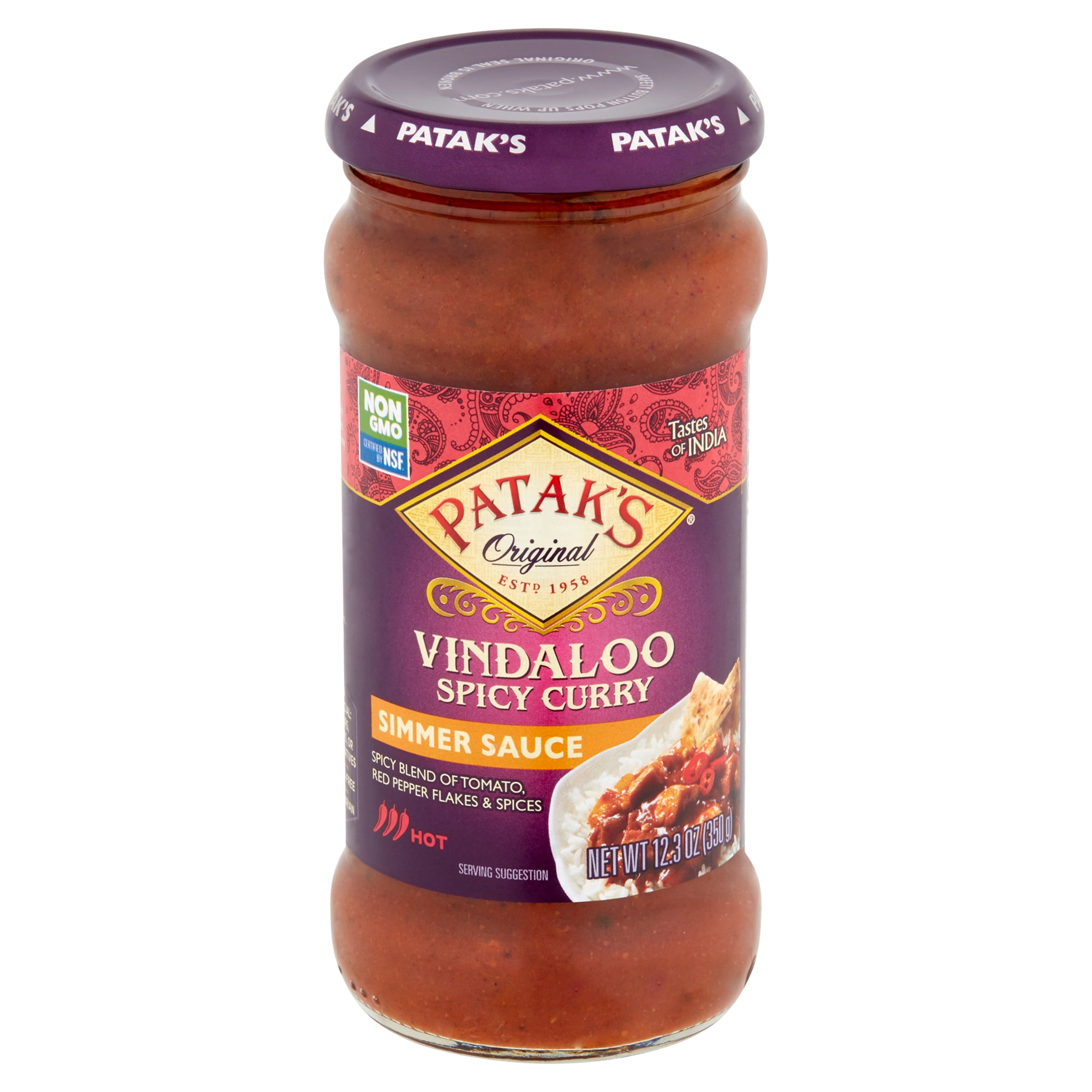 Patak&amp;#39;s Original Vindaloo Spicy Curry Simmer Sauce, 12.3 oz - Walmart.com