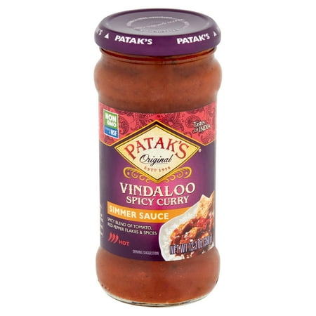 Pataks, Vindaloo Simmer Sauce, Hot & Spicy, 12.3 Fl. Oz