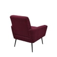 thumbnail image 6 of Accent Chair, Linen Fabric Upholstered Leisure Chair Armchair with High Back and Metal Legs, Comfy Single Sofa Chair Reading Chair TV Chair for Living Room Bedroom Office and Small Space, Wine Red, 6 of 7