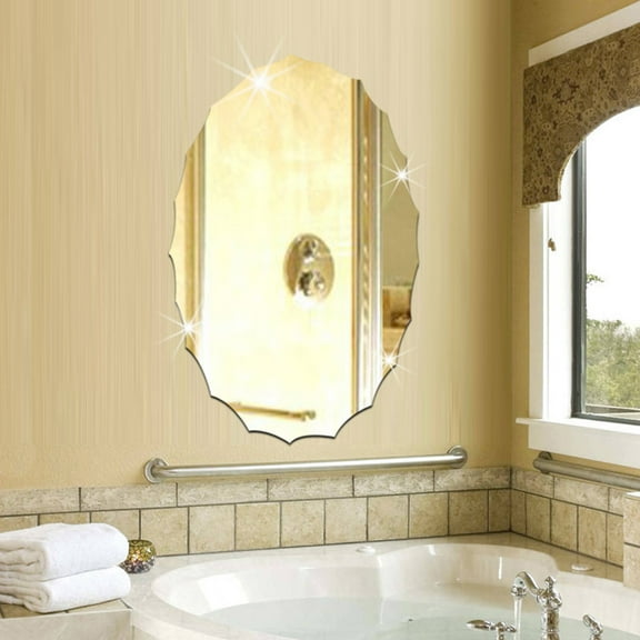 BESTOYARD Peel and Stick Mirror Acrylic Bathroom Decoration for Hotel Decoration 1Pack
