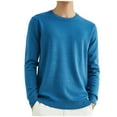 thumbnail image 4 of Mens Outerwear Sweater Crewneck Long Sleeve Knit Comfort Style Mens Workout Jacket,Sky Blue,2XL, 4 of 4
