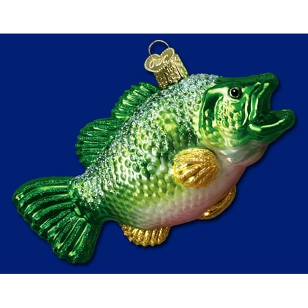 Old World Christmas Largemouth Bass Fishing Glass Ornament FREE BOX (Best Bass Fishing Glasses)