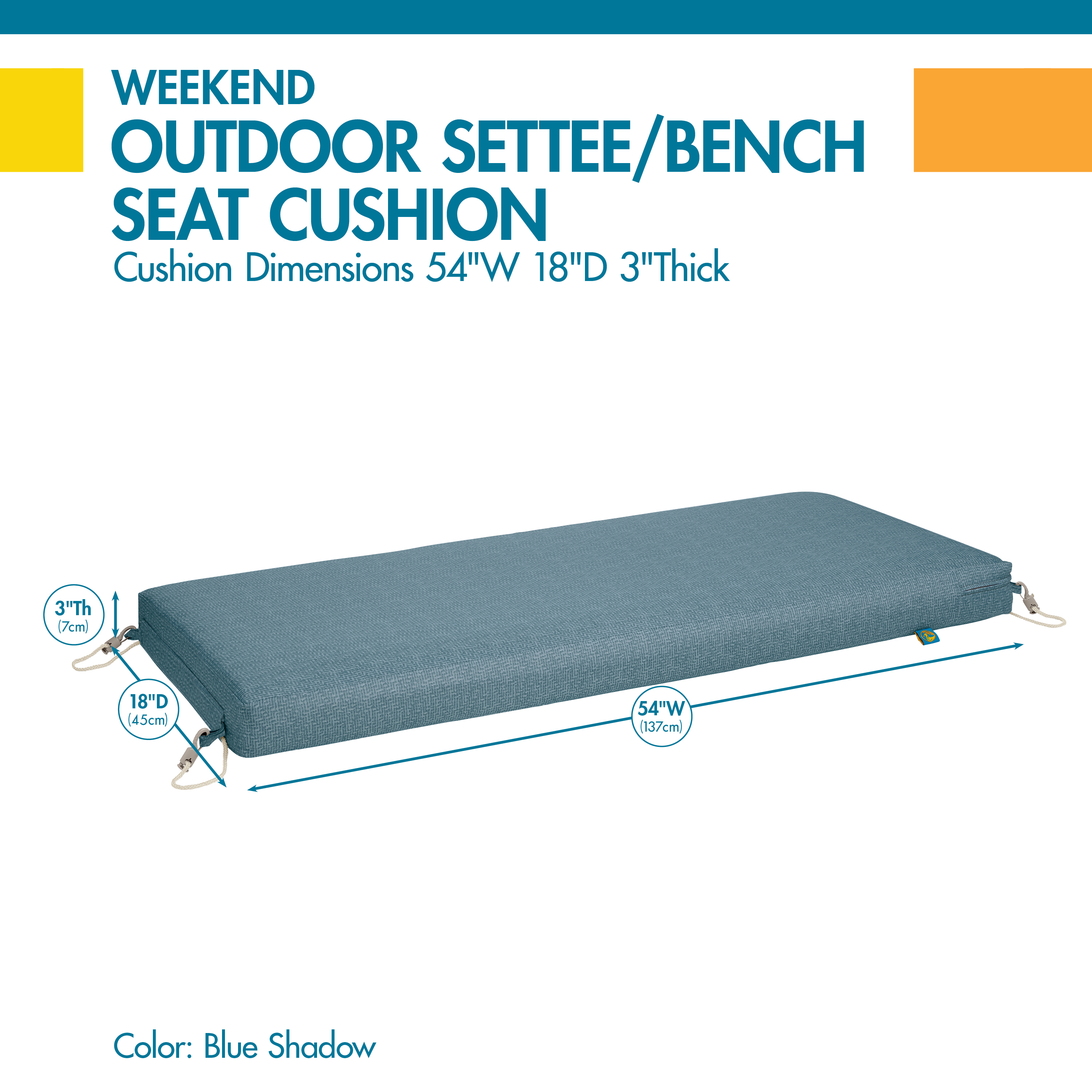 DUCKCOVERS® Weekend All-Weather Outdoor Bench Cushion