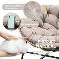 thumbnail image 3 of Thickened Waterproof Papasan Rocking Chair Cushion – 6.3'' Egg Chair Cushions with Secure Ties, Fade-Resistant & Weatherproof for Indoor/Outdoor Use , Fits Rattan Wicker Hammock Chairs (Only Cushion), 3 of 7