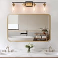 thumbnail image 2 of KAWOTI 30 in. 4-Light Black and Brass Vanity Light with Clear Glass Shades, 2 of 8