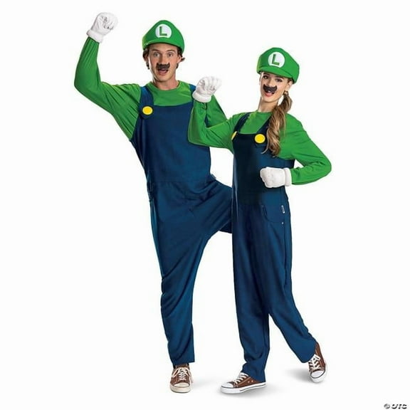Disguise DG164559STD Men Adults Elevated Super Mario Bros Luigi Costume - Large-Extra Large 42-46
