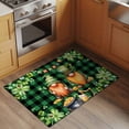 thumbnail image 2 of St. Patrick's Day Entryway Rug 2'x3'&nbsp; Non Slip Front Door Mats, Cute Gnomes Lucky Shamrocks Green Black Plaid Entrance Rugs Indoor Outdoor Carpet, Floor Mats Small Area Rug for Bedroom Kitchen, 2 of 8