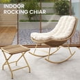 thumbnail image 2 of SWITTE Patio Rocking Chair, Indoor & Outdoor Lounge Rocker Chair with Cushion and Ottoman, Beige, 2 of 7