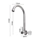 thumbnail image 3 of Wall Mounted Kitchen Faucet 304 Stainless Steel Single Cold Water Tap Rotation Kitchen Sink Faucet Basin Faucet, 3 of 11