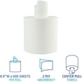 thumbnail image 3 of Bathroom Center-Pull Disposable Hand Paper Towel Roll, 2-Ply, 7.6 x 8.9, 600/Roll, 6/Carton, White, 3 of 6