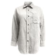 thumbnail image 5 of Baqcunre Long Sleeve Shirts For Women Woman Over Size Solid Color Turn Down Collar Fashion Loose Leisure Corduroy Lohas Time Coat Shirt Womens Shirts Workout Tops For Women White S, 5 of 7