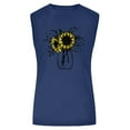 thumbnail image 5 of USSUMA Plus Womens Tops Dressy Casual Sleeveless Crewneck Women's Shirts and Blouses Loose Graphic Tank Tops T-Shirts for Women Trendy Sunflower Vase Print Tunic Top Summer Beach, 5 of 5