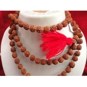 Petrichor Rudraksha Mala Necklace (108 Beads, Brown, Unisex Adult)