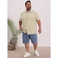 thumbnail image 2 of DARING DIVA Men's Big Tall Summer Casual Short Sleeve Button Down Shirts XL Khaki, 2 of 7