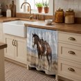 thumbnail image 2 of Brown Horse Cabinet Curtains for Kitchen 35"W x 35"L, Western Rustic Country Sand Desert Mountain Wildlife Laundry Sink Cabinets Magic Tape Short Curtain Privacy Panel for Bathroom Vanity Cabinets, 2 of 9
