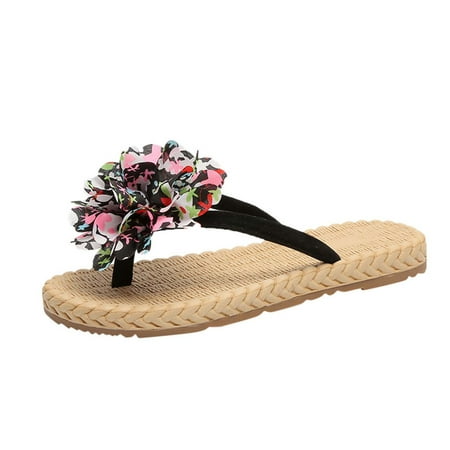 

FY24 Shoe Event WJSXC Summer Sandals Women Clearance! New Summer Fashion Flip-Flops Lightweight Beach Flower Sandals And Slippers Multicolor 39