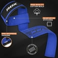 thumbnail image 5 of RDX Weight Lifting Straps, Deadlifting Powerlifting, 60CM Anti Slip Hand Bar Grip, 5MM Neoprene Wrist Support, Bodybuilding Workout Heavy Duty Weightlifting, Soft Cotton, Strength Training Gym Fitness, 5 of 10