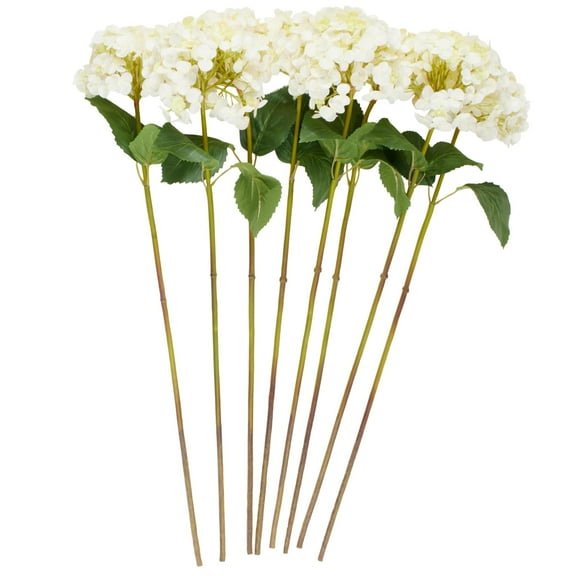 32" Plastic Floral Tall Hydrangea Artificial Flower Stem, by DecMode (8 Count)