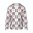thumbnail image 2 of Uemuo Gnomes and Hearts Pattern Women's Full Zip UPF 50+ Sun Protection Hoodie Jacket Long Sleeve Sun Shirt Hiking Outdoor Performance with Pockets-X-Large, 2 of 9