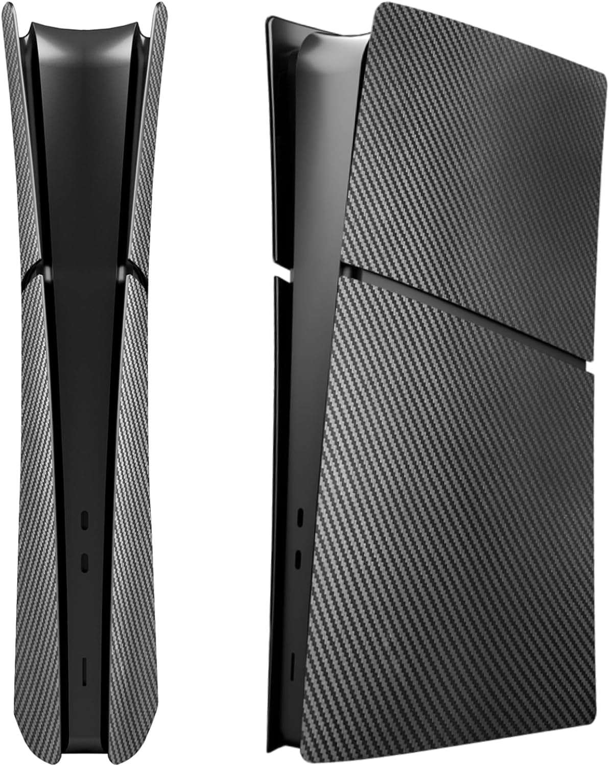 Digital Edition Cover Plates for PS5 Slim Console, Shell Panels Compatible with Playstation 5 Slim Accessories Protective Replacement Faceplate (Carbon Fiber)