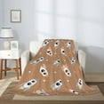 thumbnail image 3 of ZNDUO Spaceship Brown Pattern Pattern Thickening Blanket, Fluffy Soft Cozy Flannel Throw Blankets, 80"x60" Inches, 3 of 8