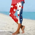 thumbnail image 6 of NSLGXD Plus Size Capri Leggings for Women 4th of July Star Print Lightweight Straight Leg Summer Cropped Capris Red White and Blue Casual Workout 7/8 Yoga Pants S-3XL, 6 of 6