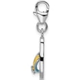thumbnail image 2 of Sterling Silver Amore La Vita Rhod-Pl Enameled 3-D Flower Flip Flop Charm (27 X 7) Made In China qcc876, 2 of 5