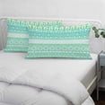 thumbnail image 3 of Teal Green Boho Pillow Covers, Linen Long Throw Pillow Case, Vintage Ethnic Tribe Abstract Art Holiday Pillow Protector Decorative Cushion Cover for Living Room/Bedroom 16" x 24", 3 of 8