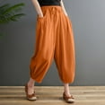 thumbnail image 2 of Ketyyh-chn99 Womens Casual Pants Wide Leg Pants Casual Stretch Women's Casual Straight Leg Pants High Waisted Stretchy Business Work Trousers Orange,XL, 2 of 4