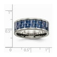 thumbnail image 2 of 8mm Titanium Polished With Blue Carbon Fiber Ring - Size 12, 2 of 2