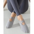 thumbnail image 3 of Yawlsow 4 Pairs Pilates Socks with Grip for Woman, Breathable Cross-Strap Design, Non-Slip Yoga Socks for Barre, Ballet, Workout, Hospital, 3 of 6