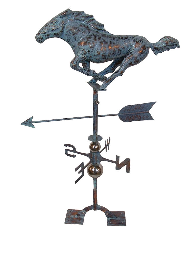 Dimensional Full Body Rooster Weathervane Copper Patina Finish Furniture Barn Usa Large Handcrafted 3d 3 Patio Lawn Garden Zuiverlucht Outdoor Decor