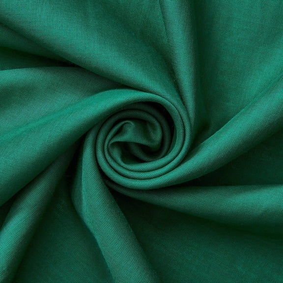 FWD Cotton Voile Lightweight Hypoallergenic Natural Sheer 58" Machine Washable Fabric By The Yard For Sewing, Crafts, Quilting, & Decor (Forest Green, 5 Yards)