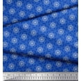 thumbnail image 2 of Soimoi Blue Cotton Voile Fabric Circle Art Geometric Printed Fabric 1 Yard 56 Inch Wide, 2 of 3
