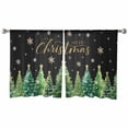 thumbnail image 2 of Christmas Tree Sheer Curtains 45 Inches Long, Winter Snowflakes Xmas Pine Tree Black Light Filtering Window Curtains for Living Room/Bedroom, Rod Pocket Voile Sheer Drapes, 52"Wx45"L, 2 Panels, 2 of 9