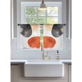thumbnail image 3 of Sheer Curtains 45 Inch Length 2 Panels Set for Kitchen, Black Orange Art Semi Sheer Curtains for Windows, Geometric Modern Abstract Art Voile Window Treatments Rod Pocket Curtain, 3 of 7