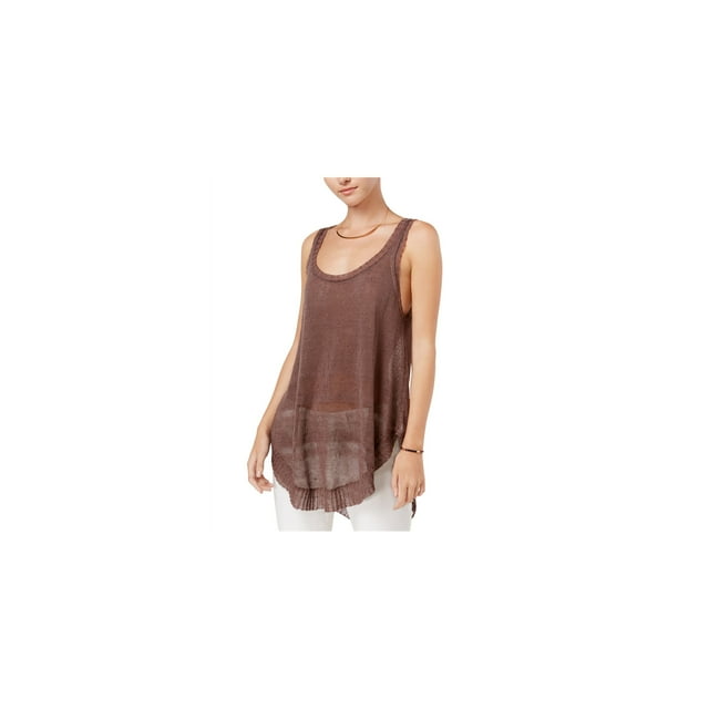 Rachel Roy Womens Contrast Sweater Tank Top, Brown, X-Small