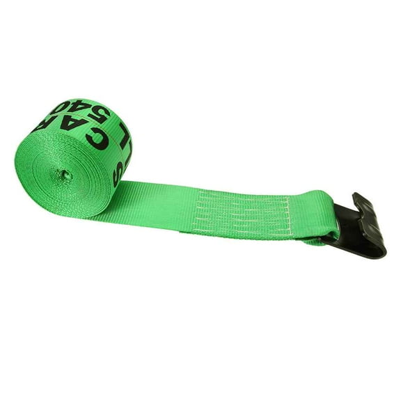 US Cargo Control 3 Inch x 20 Foot Green Winch Strap with Flat Hook
