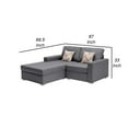 thumbnail image 2 of Meg 67 Inch 2 Seater Left Sectional Loveseat Reversible Chaise Gray, 2 of 9