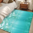 thumbnail image 5 of Teal Coastal Large Area Rugs for Bedroom Living Room, Soft Non Slip Carpet Bedside Rug, Summer Beach Ocean Seawater Nautical Rectangular Floor Cover Kitchen Accent Rug 2.7'x5' for Dining Room/Office, 5 of 9