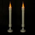 thumbnail image 2 of 2 Pack Flameless Ivory Real Wax Taper Window Candles with Removable White Candleholders  10” Flickering Battery Operated Wax-Dipped LED Candles for Home Desktop Decoration, 2 of 6