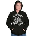 thumbnail image 4 of Take Naps Not Tests Sleepy Nerdy Gym Zip Up Hoodie Men's Women's Brisco Brands S, 4 of 5