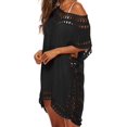 thumbnail image 3 of Ochine Women's Swimsuit Cover Up Oversize Crochet Hollow Out Short Barwing Sleeves Loose Sheer Bathing Suit Tee Shirt Bikini Beachwear Beach Dress, 3 of 4