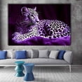 thumbnail image 5 of Mudket Purple Tone Leopard on Soft Fur Background Canvas Wall Art, Dreamy Glam Wildlife Paintings for Bedroom Print for Living Room Home Decor , Framed Ready to Hang - 12"L x 8"W, 5 of 9