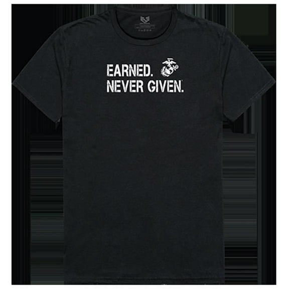 Earned 1 Military Graphic T-shirts, Black - 2XL