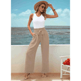 thumbnail image 4 of Pantalones Anchos de Salón para Mujer, Color Caqui, Talla XL, 4 of 8